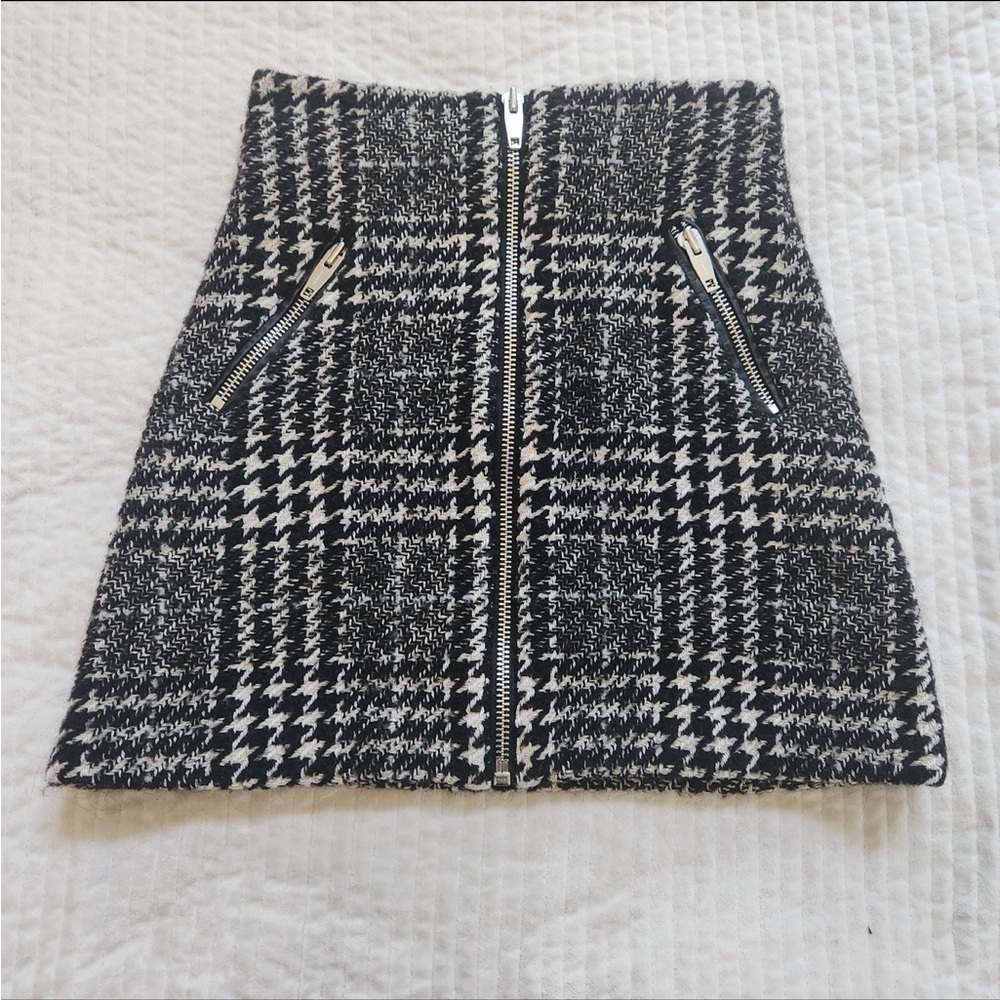 The Kooples Formal Tweed Houndstooth Mini Skirt size XS